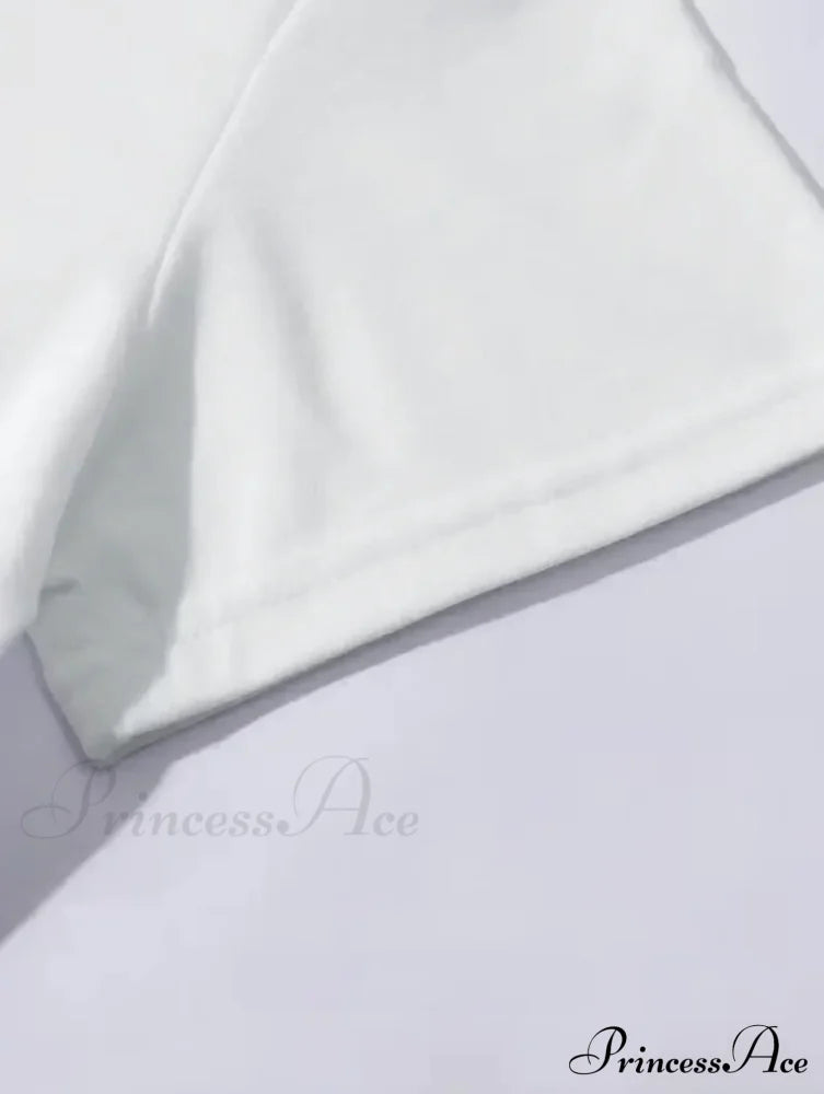 Croissant Pink Stylish Ribbon Graphic Tee Print Cotton T-Shirts