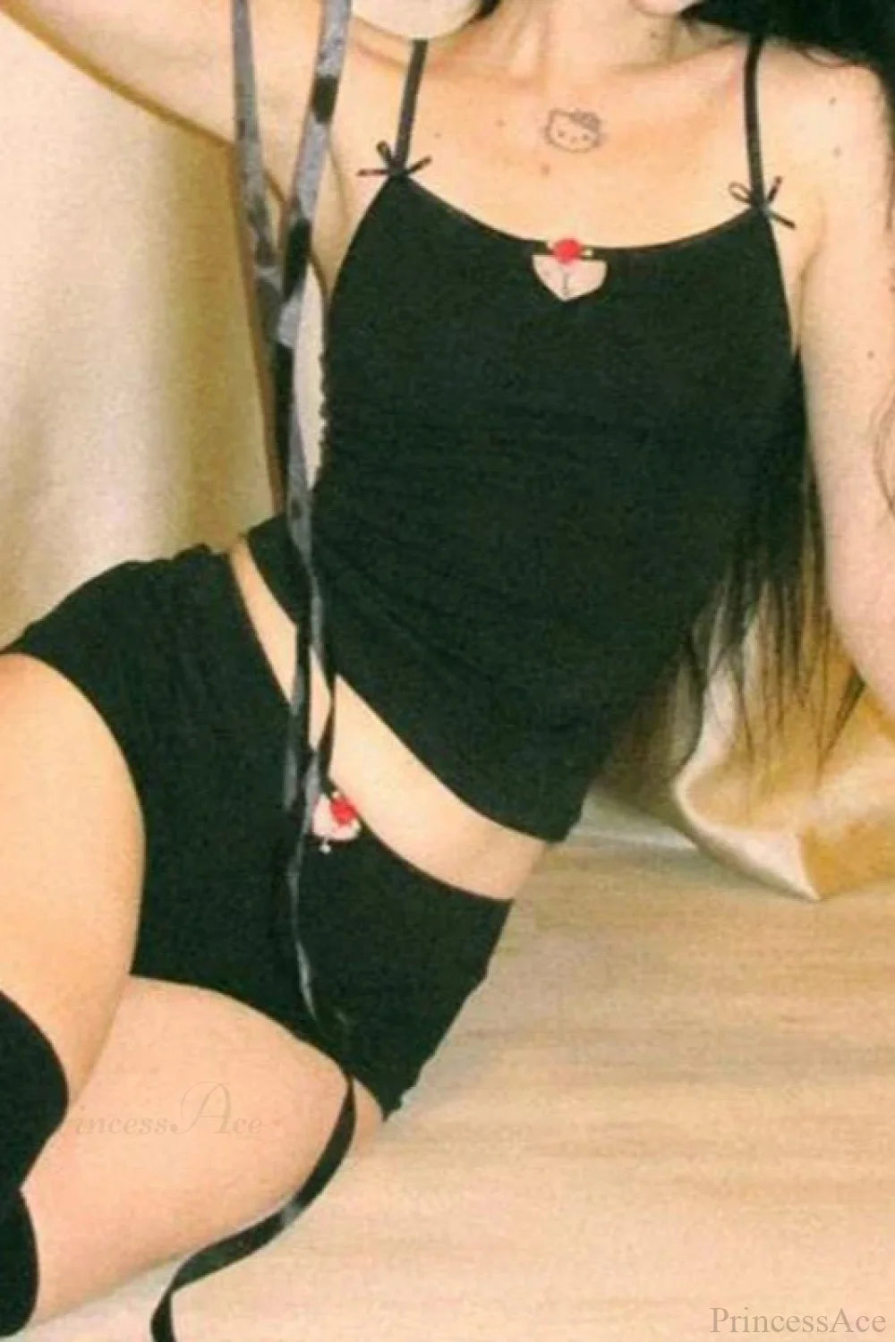 Crop Cami Top and Pajama Shorts twopiecesset-250126