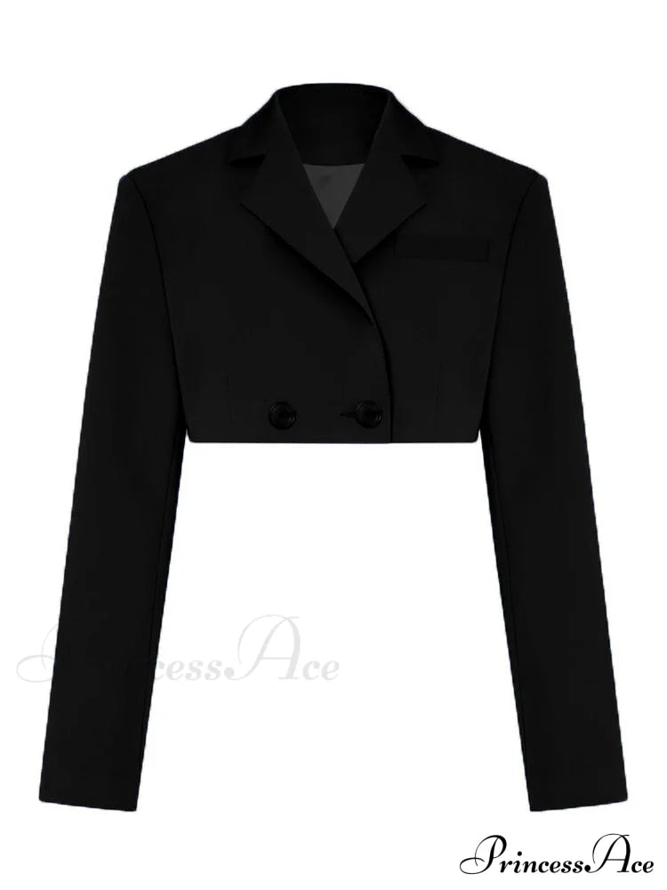 Cropped Blazer And Pleated Mini Skirt Set Free From Label