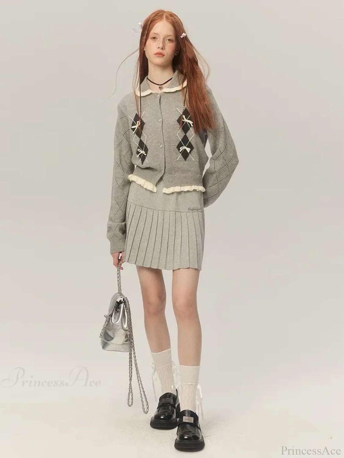 Cropped Bow Aesthetic Cardigan Cardigan-241208