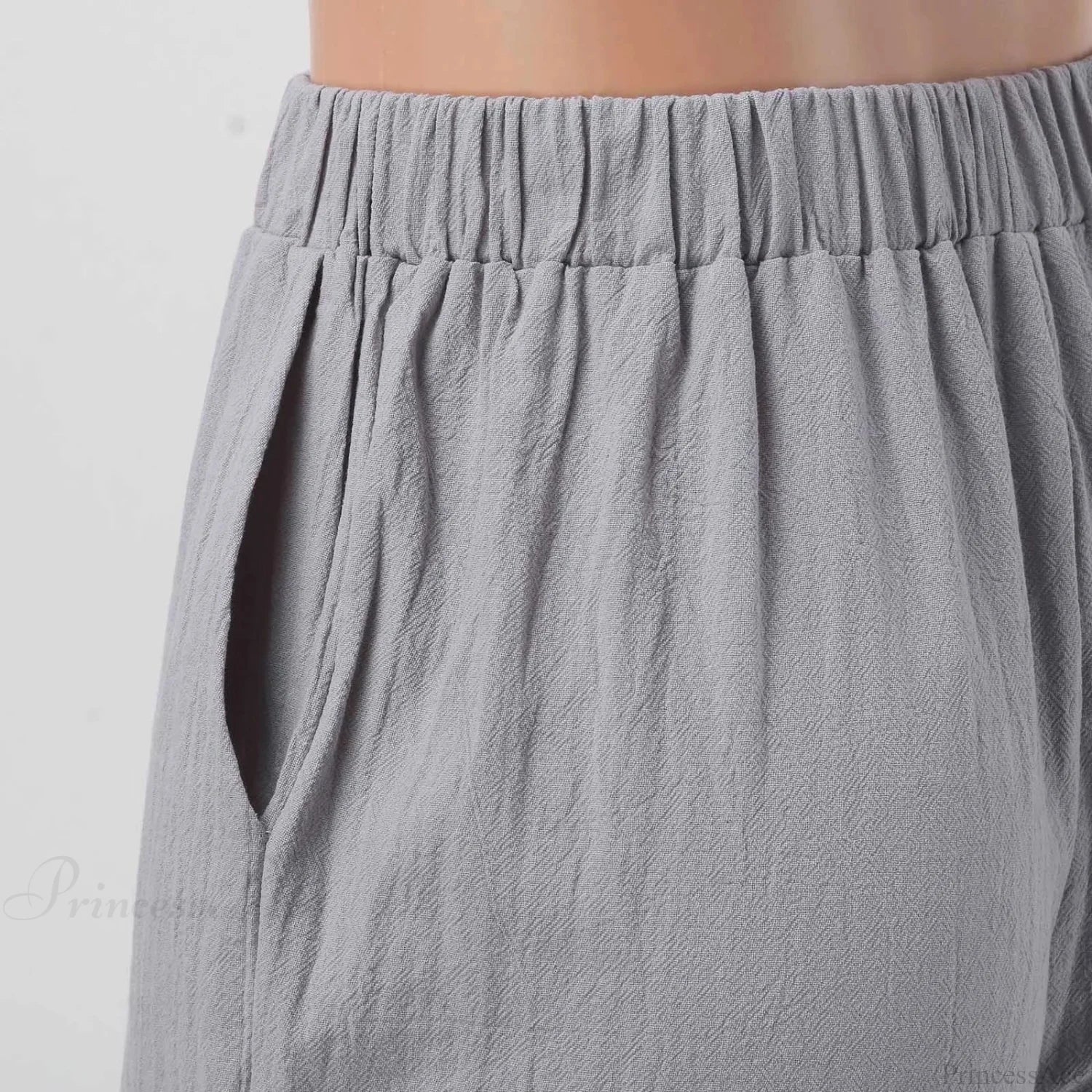 Cropped Slanted Pocket Elastic Pants