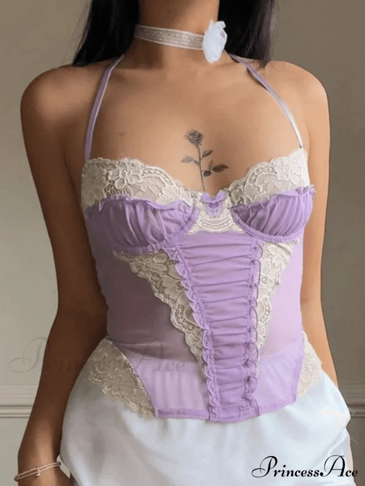 Cross Back Graceful Bodycon Mini Dress Purple / S Tops&Tees