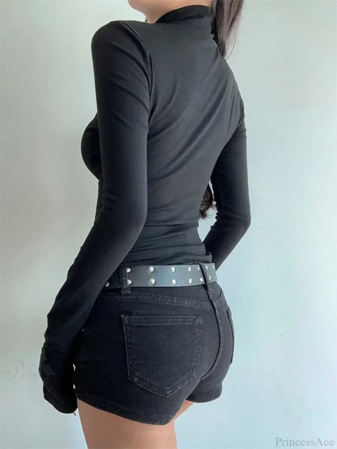 Cross Turtleneck Knit Top