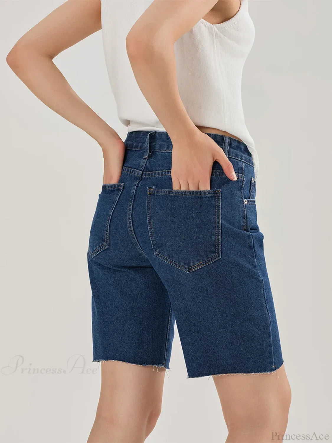 Crossover Asymmetrical Denim Short short-250223