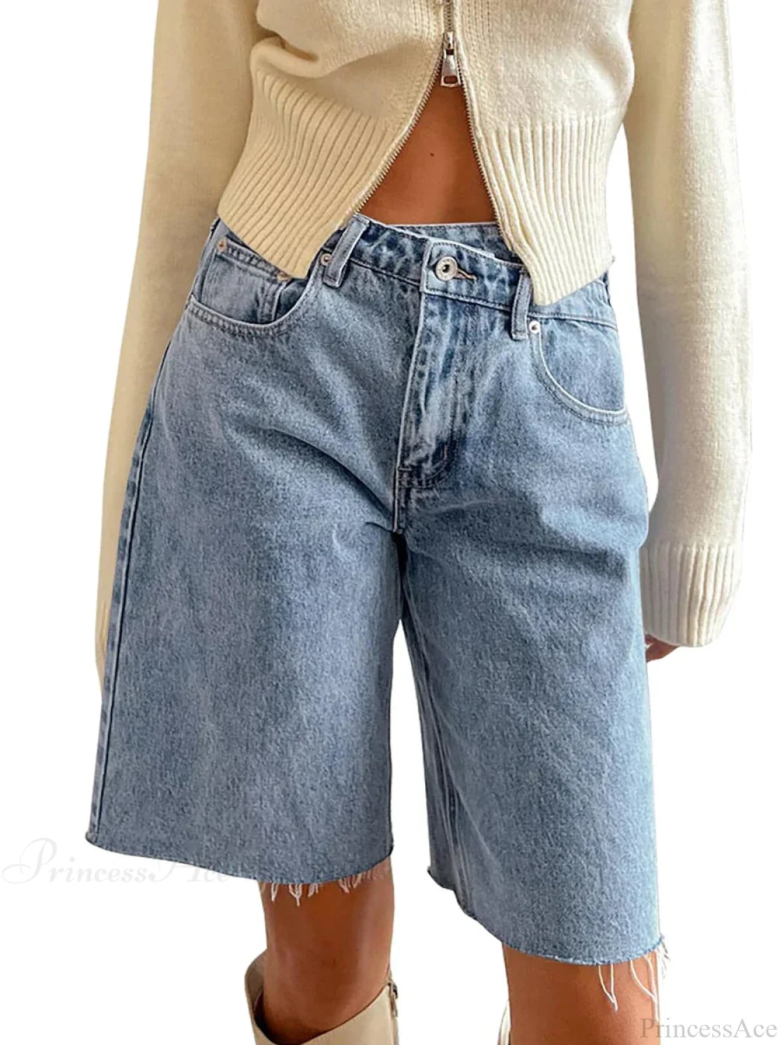 Crossover Asymmetrical Denim Short Light Blue / S short-250223