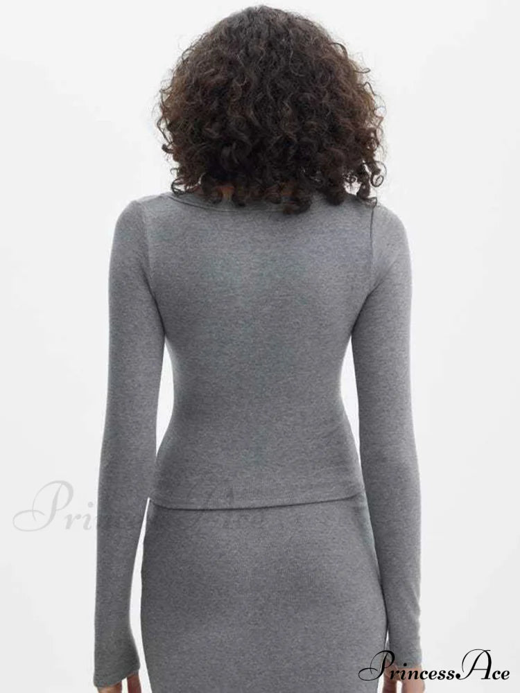 Crush Long Graceful Sleeve Crop Top T-Shirts