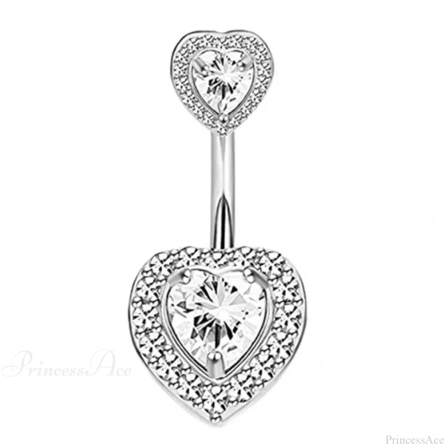 Crystal Dangle Gothic Belly Ring Style2 Silver