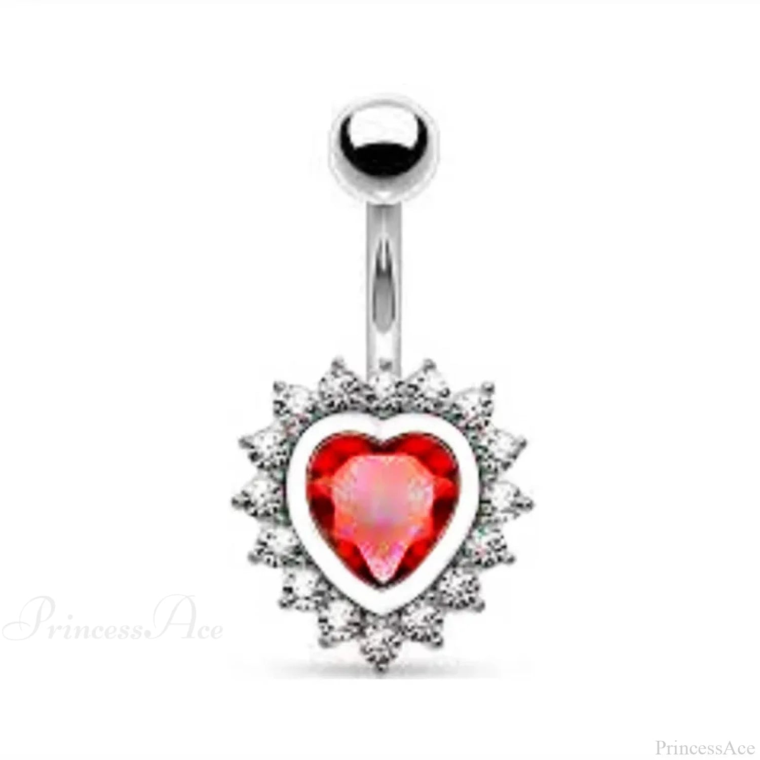 Crystal Dangle Gothic Belly Ring Style3 Red
