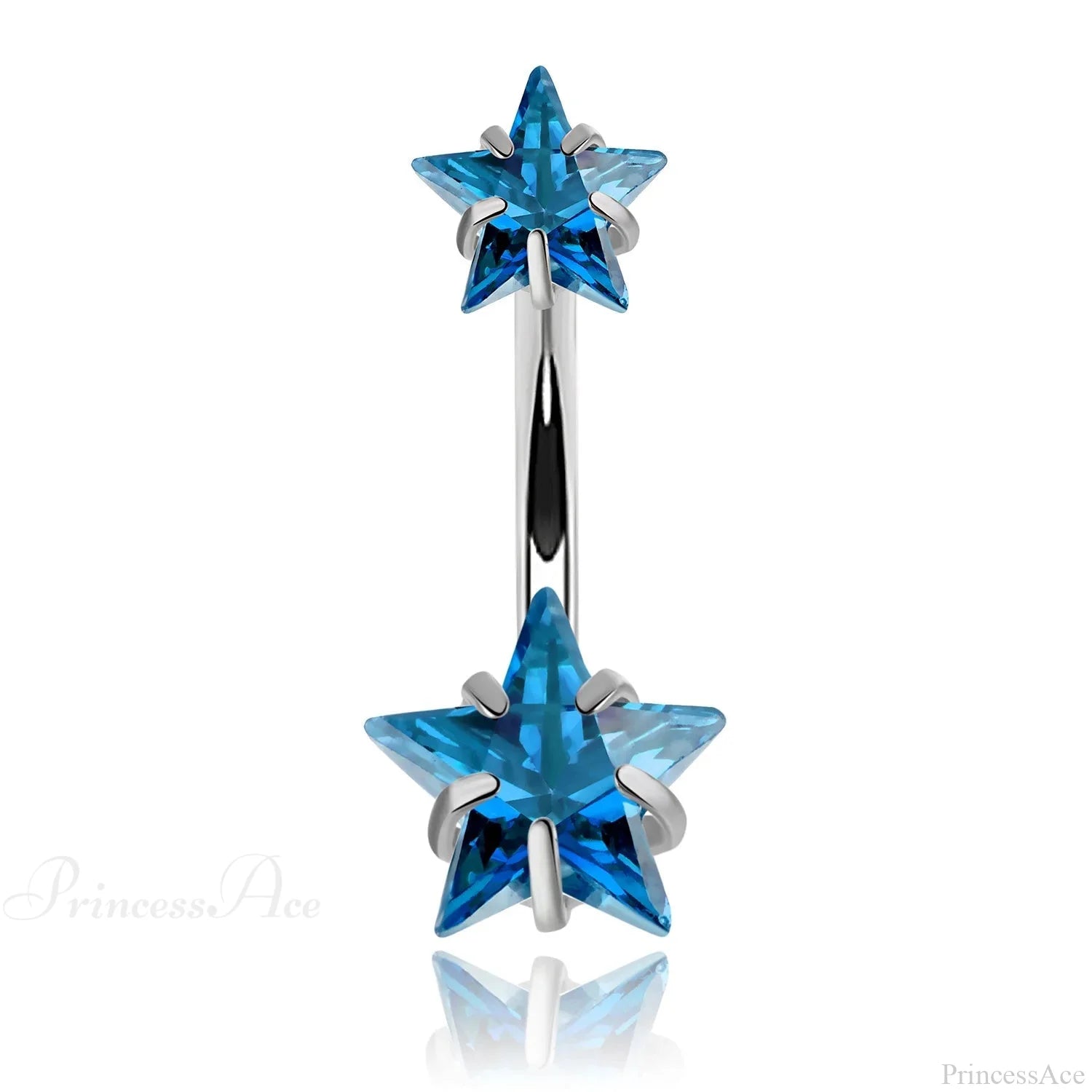 Crystal Dangle Gothic Belly Ring Style7 Blue