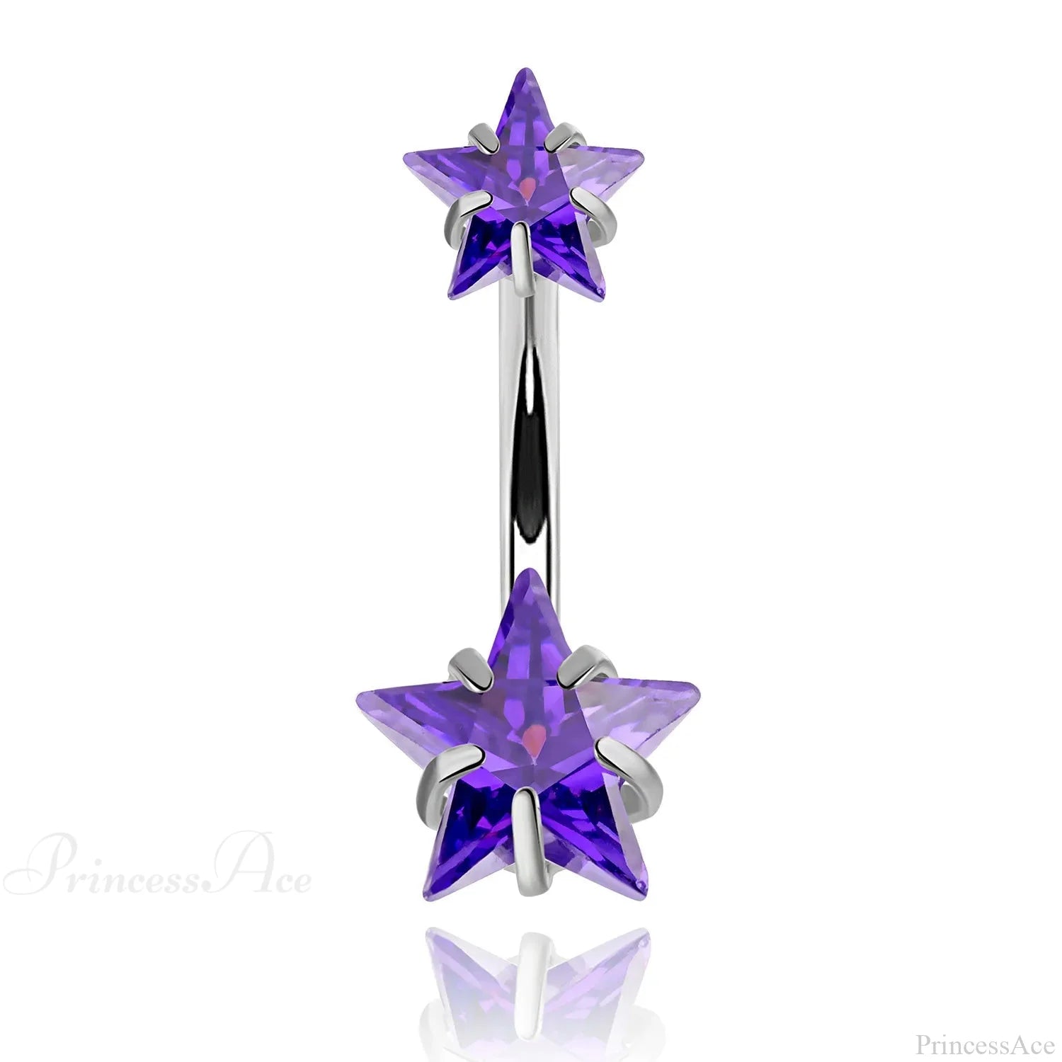 Crystal Dangle Gothic Belly Ring Style7 Purple