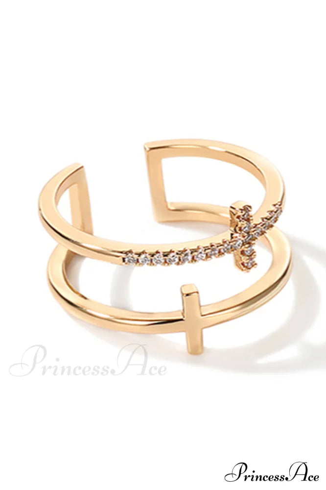 Cubic Zirconia Stylish Cross Ring