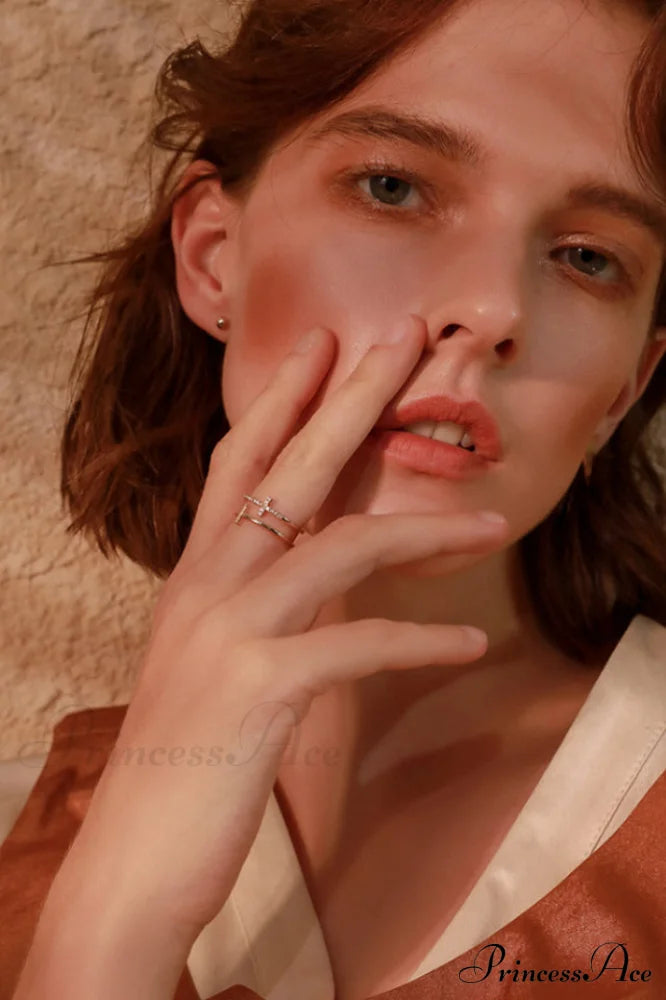 Cubic Zirconia Stylish Cross Ring