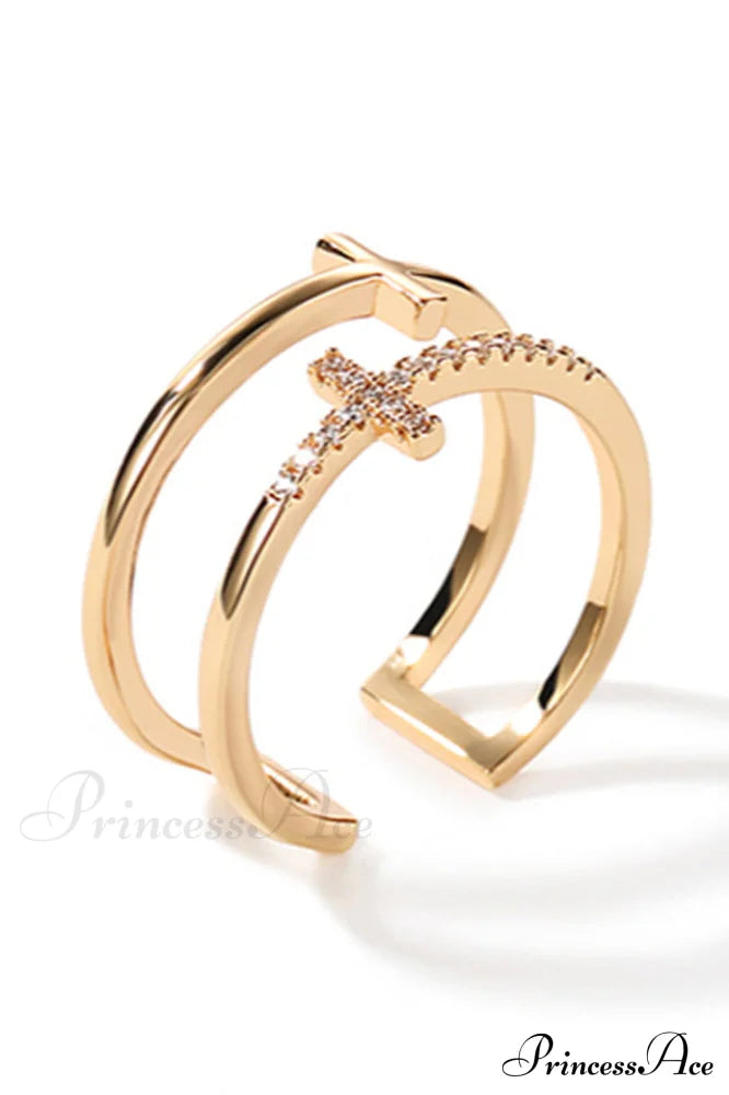 Cubic Zirconia Cross Ring | Dress In Beauty