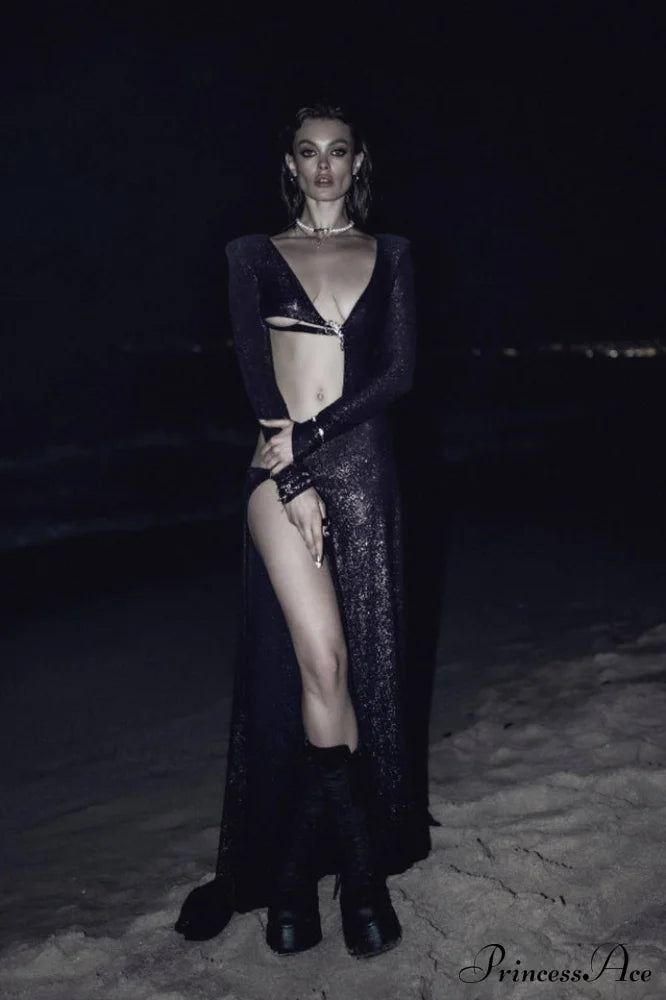 Cut Out Stylish Backless Gown