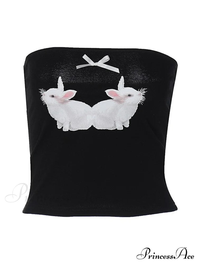 Cute Bow Tie Embellished Ribbed Trim Sophisticated Sleeveless Crop Top - Hot Pink Bandeau Tops