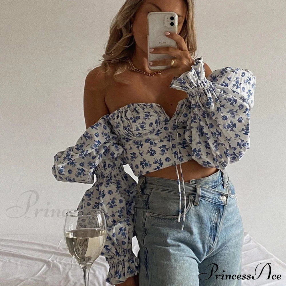 Cute Bunny Graceful Printed Bandeau Top L / White Crop Tops