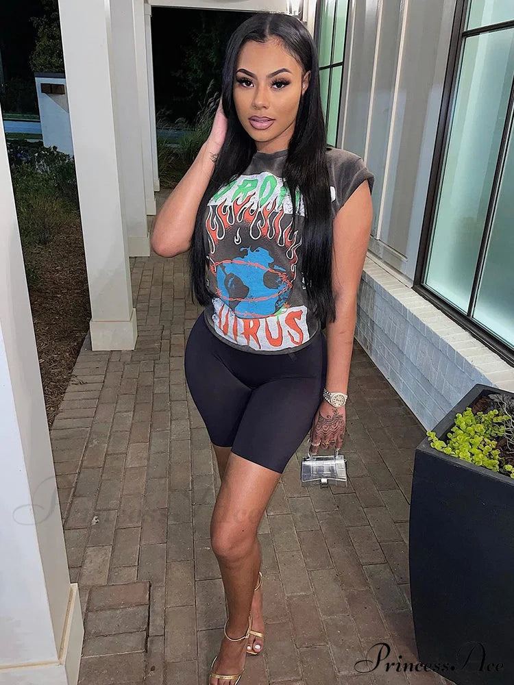 Cute Bustier Tied Front Floral Printed Sophisticated Puff Sleeve Crop Top - White Khaki / M Tops