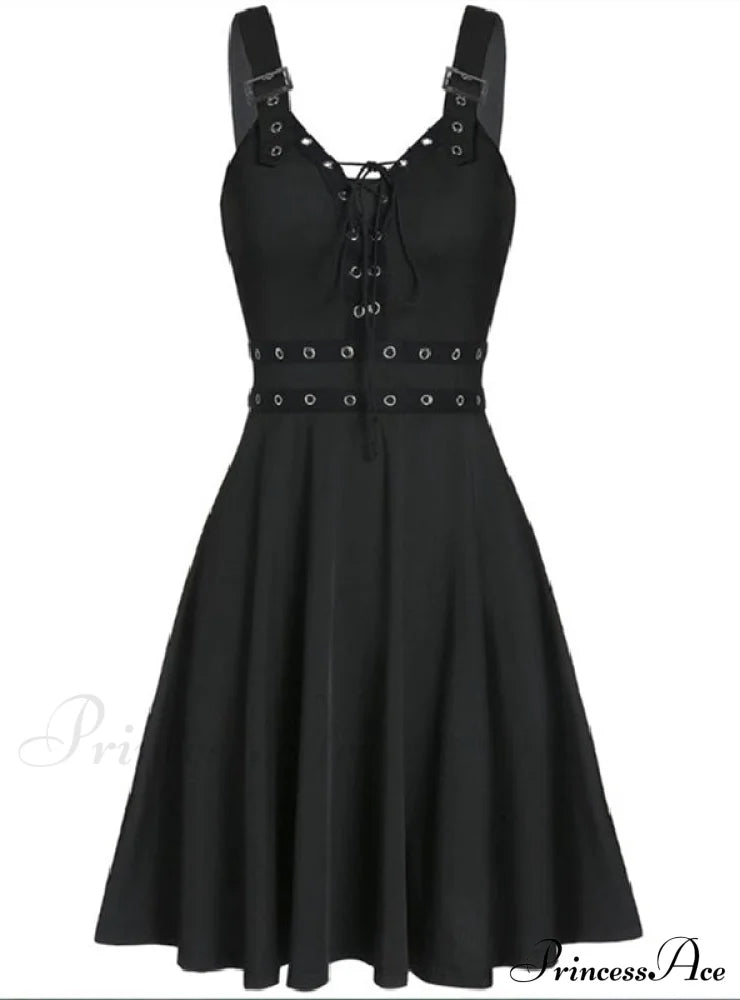 Cute Lace-Up Mini Milkmaid Dress M / Pink Dresses