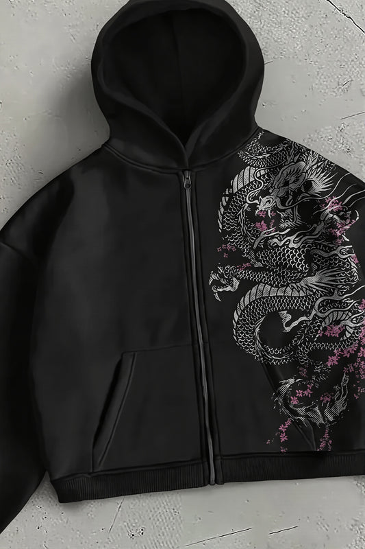 Dragon Graphic Cotton Hoodie