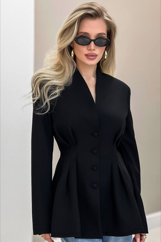 Slim-Fit-Blazer mit Gürtel