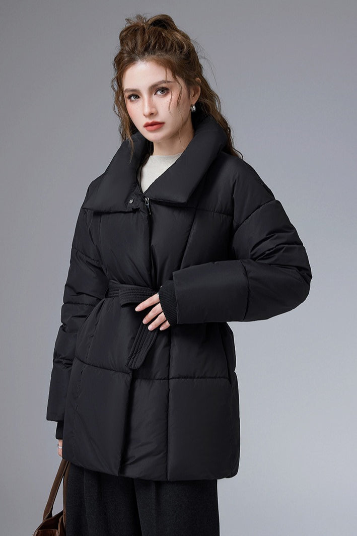 Warm Casual Cropped Cotton Puffer Jacket