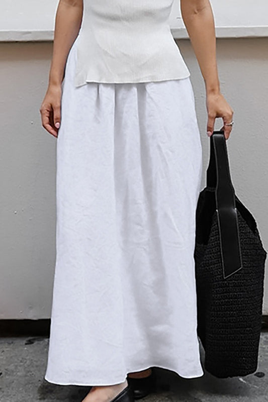 White A-Line Maxi Skirt