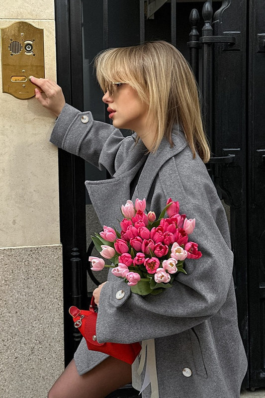 Graue Blazerjacke aus Wolle