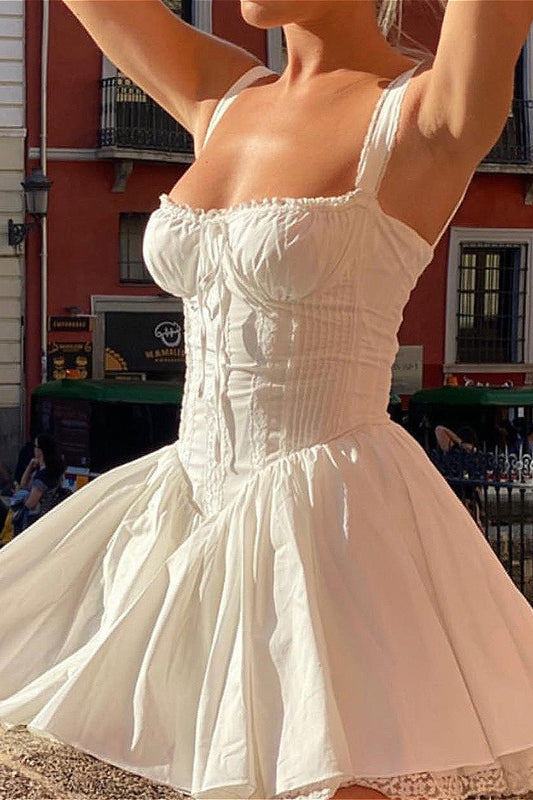 Rückenfreies Camisole-Boho-Kleid aus Spitze