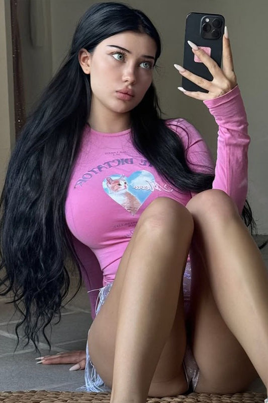 Long-Sleeve Printed Top