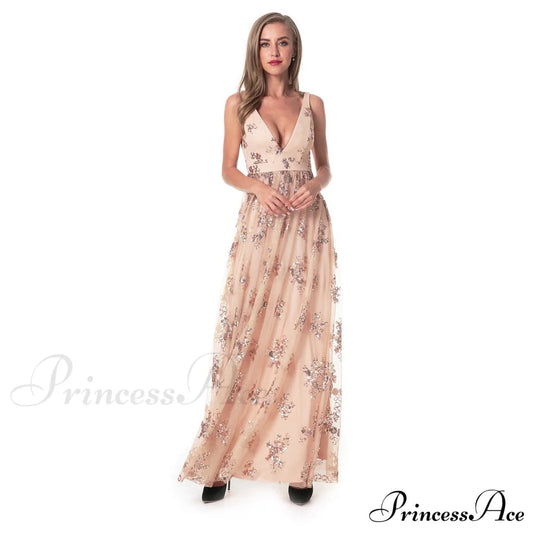 Daisy Pleated Stylish Tulle Formal Dress Mocha / Xs S.o. Long Dresses