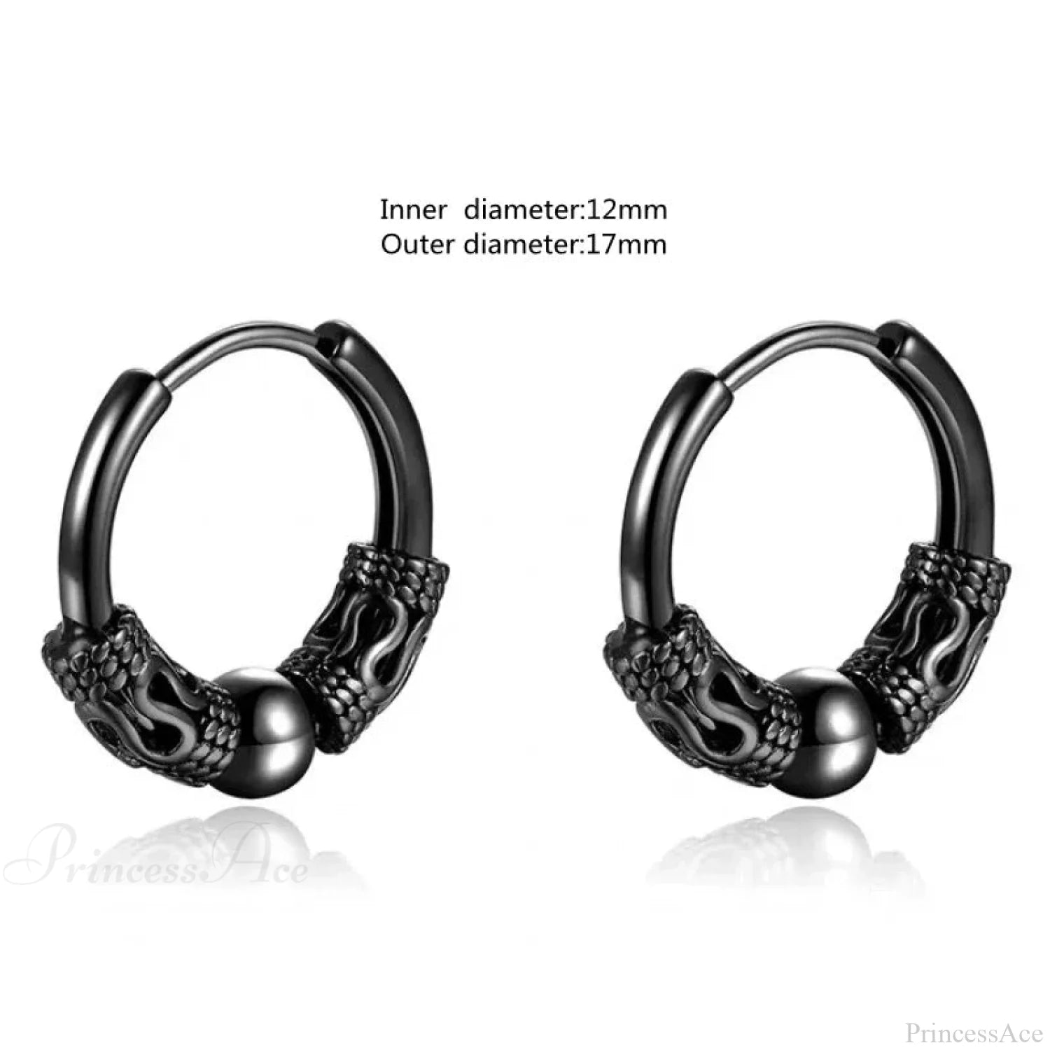 Dark Black Skull Awl Rock Declaration Earring color22