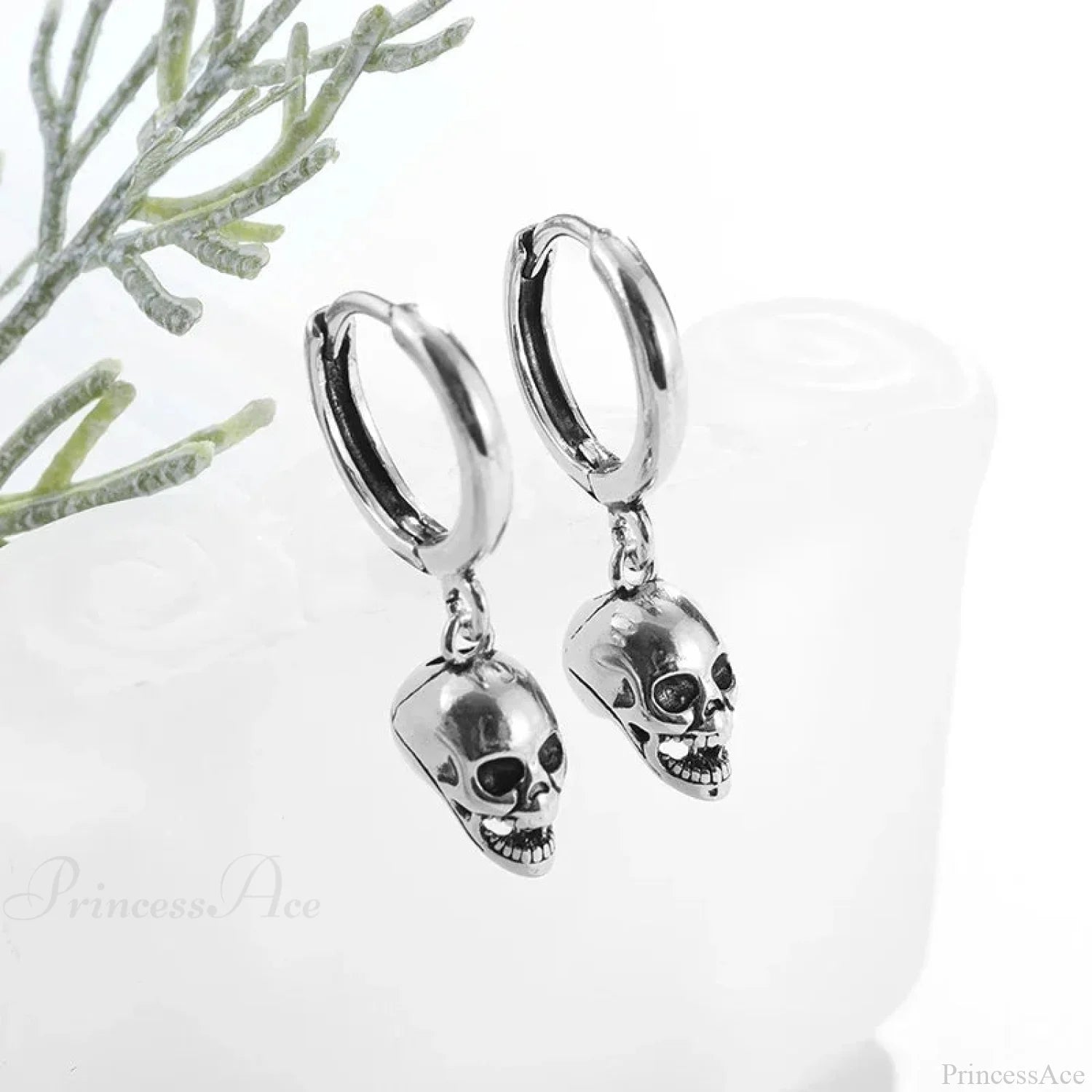 Dark Black Skull Awl Rock Declaration Earring color30