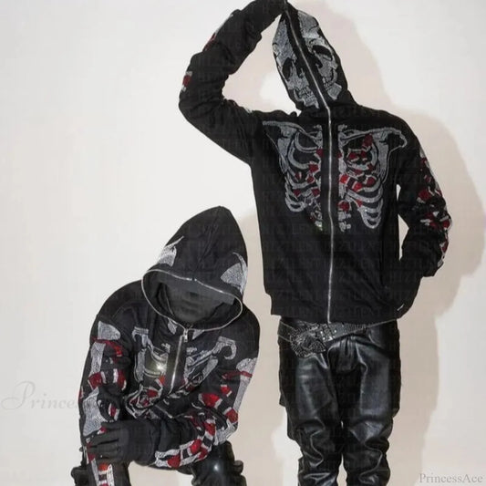 Dark Butterfly Skeleton Zip Jacket