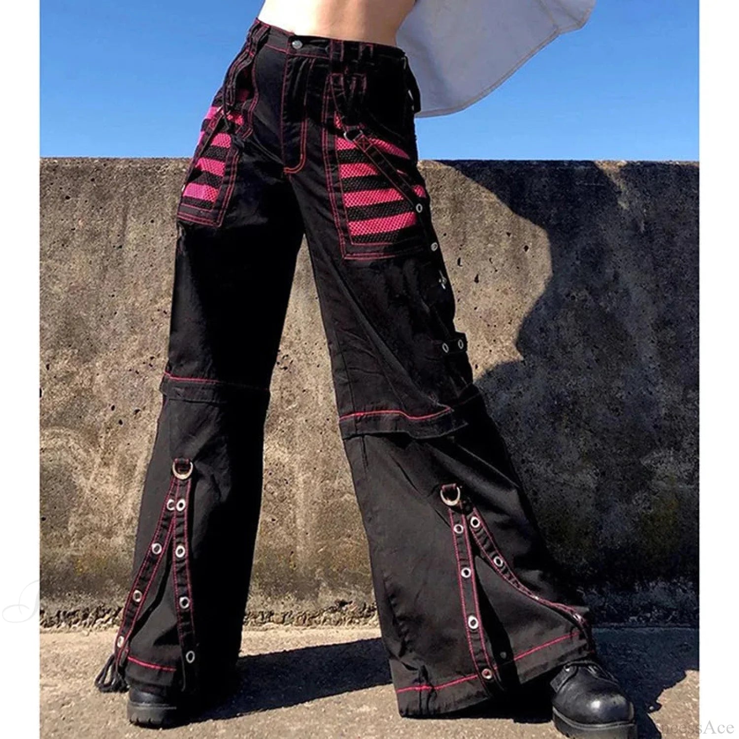Dark Chain Wrap Wide Leg Trouser Black / S