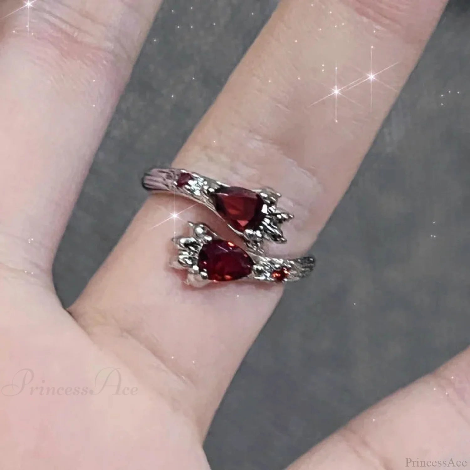 Dark Crimson Crystal Arachnid Celestial Band red8