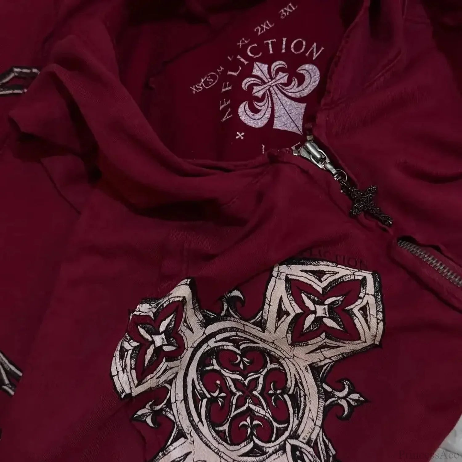 Dark Crimson Oversize Zipper Hoodie