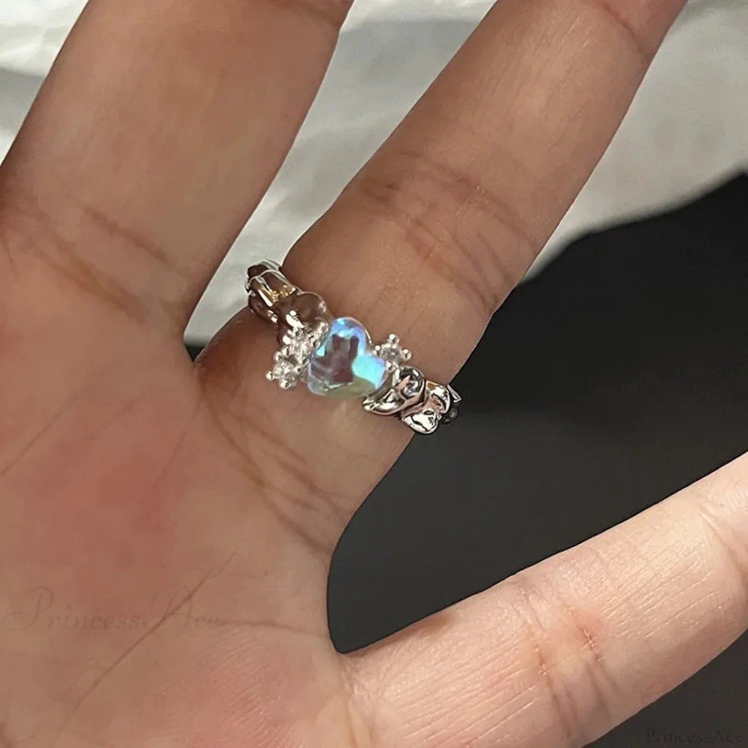 Dark Crystal Ebony Spider Ring