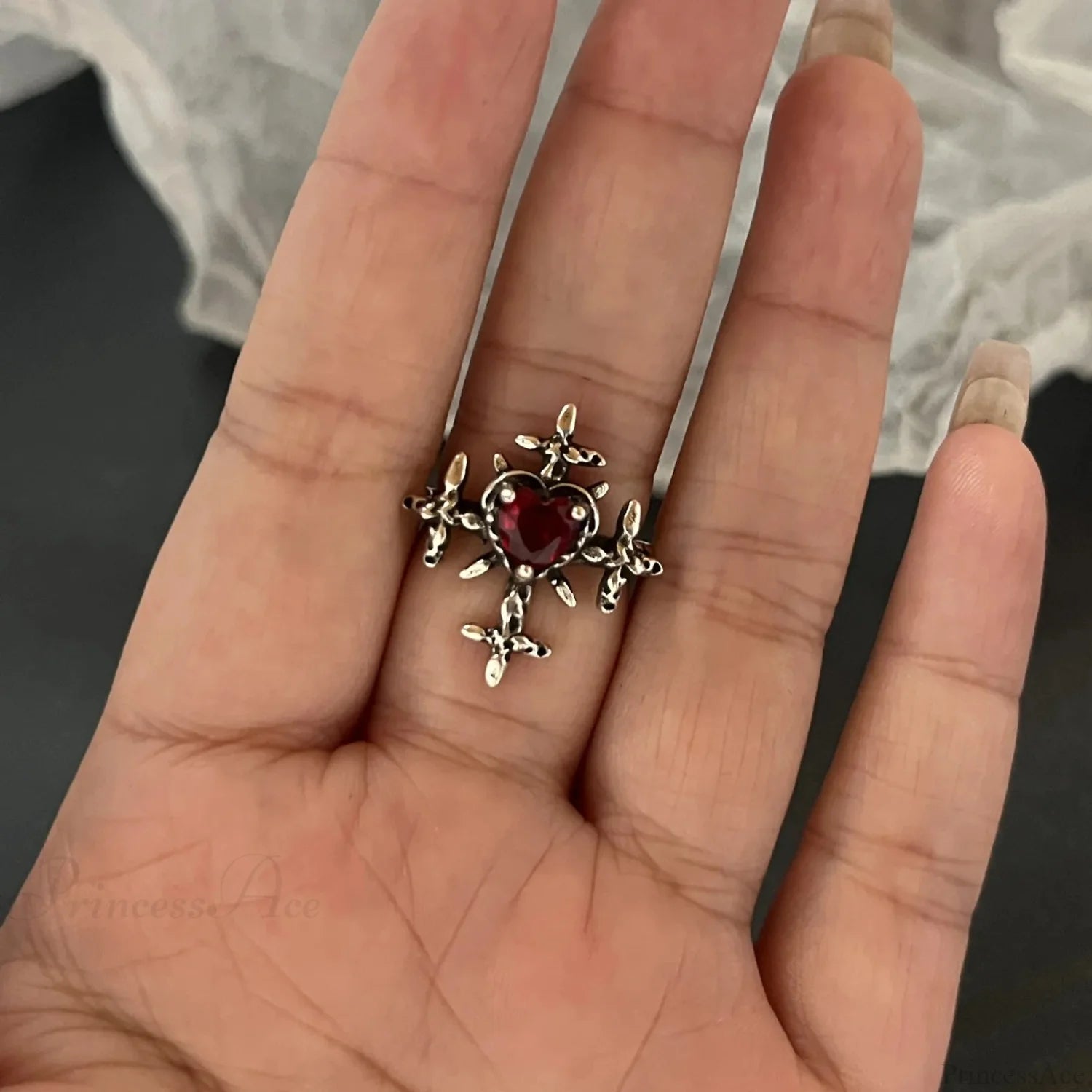 Dark Crystal Ebony Spider Ring sliver14