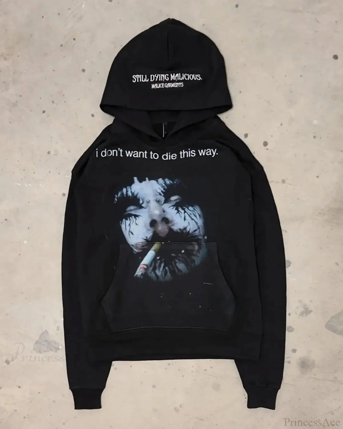 Dark Dirty Pictorial Print Hoodie black2 / M