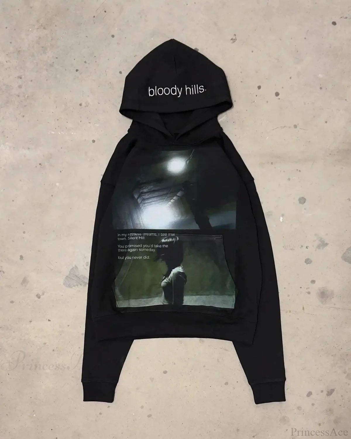 Dark Dirty Pictorial Print Hoodie black3 / M