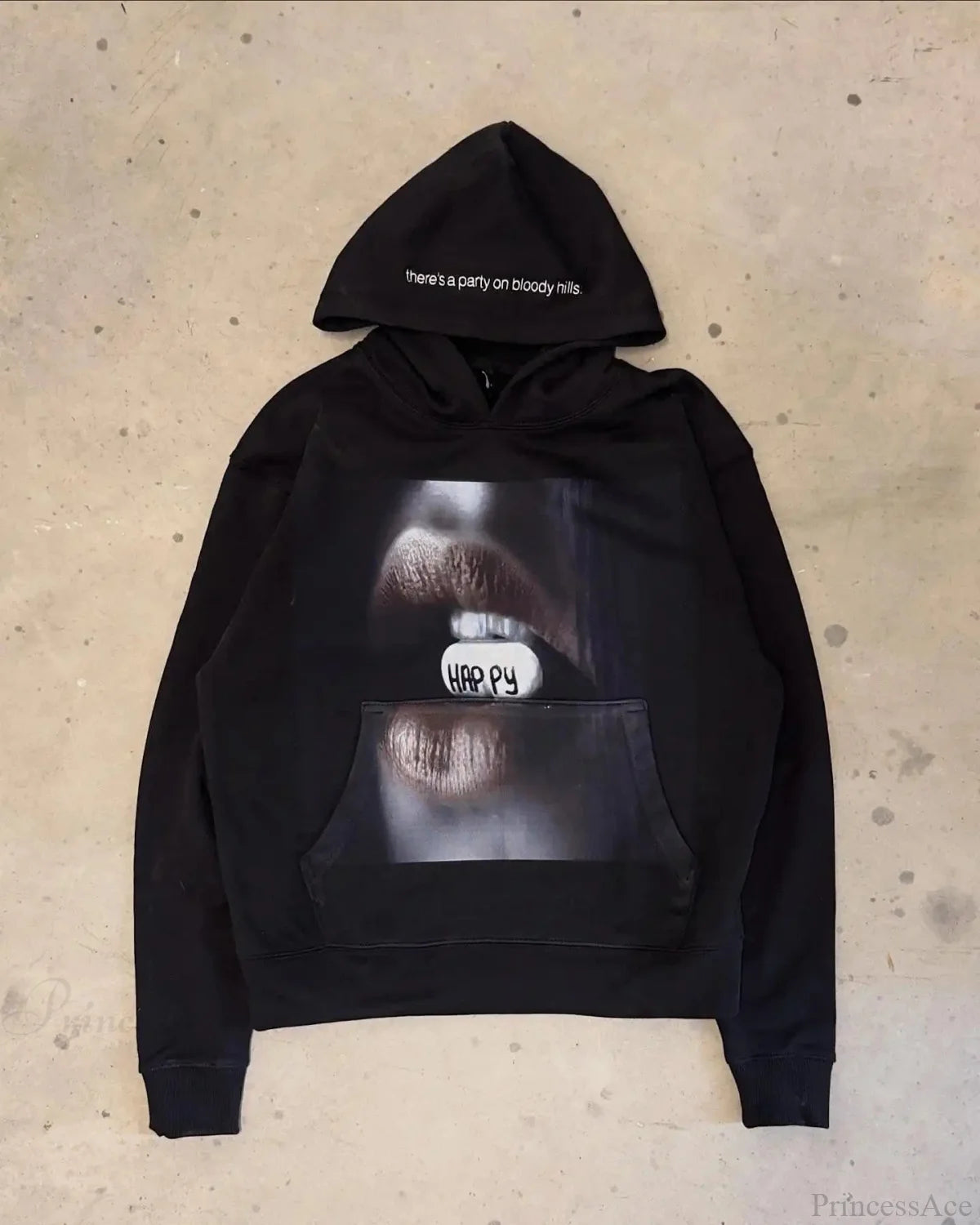 Dark Dirty Pictorial Print Hoodie black6 / M