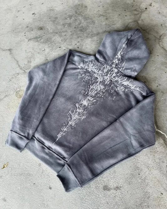 Dark Embroidered Large Hoodie black2 / M