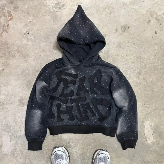 Dark Flash Diamond Patch Hoodie black10 / M