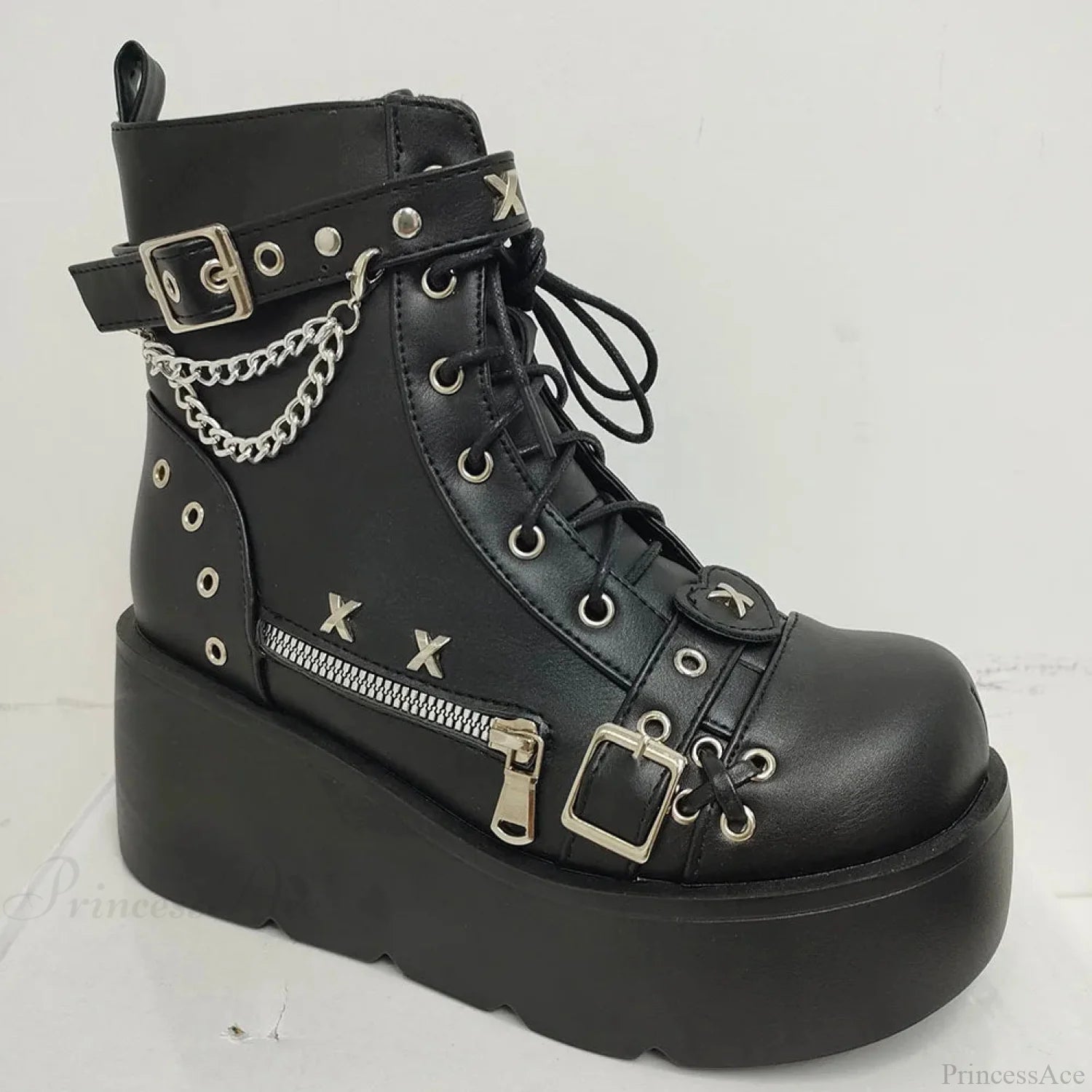 Dark FOX Platform Gothic Fight Boot black matte B / 5