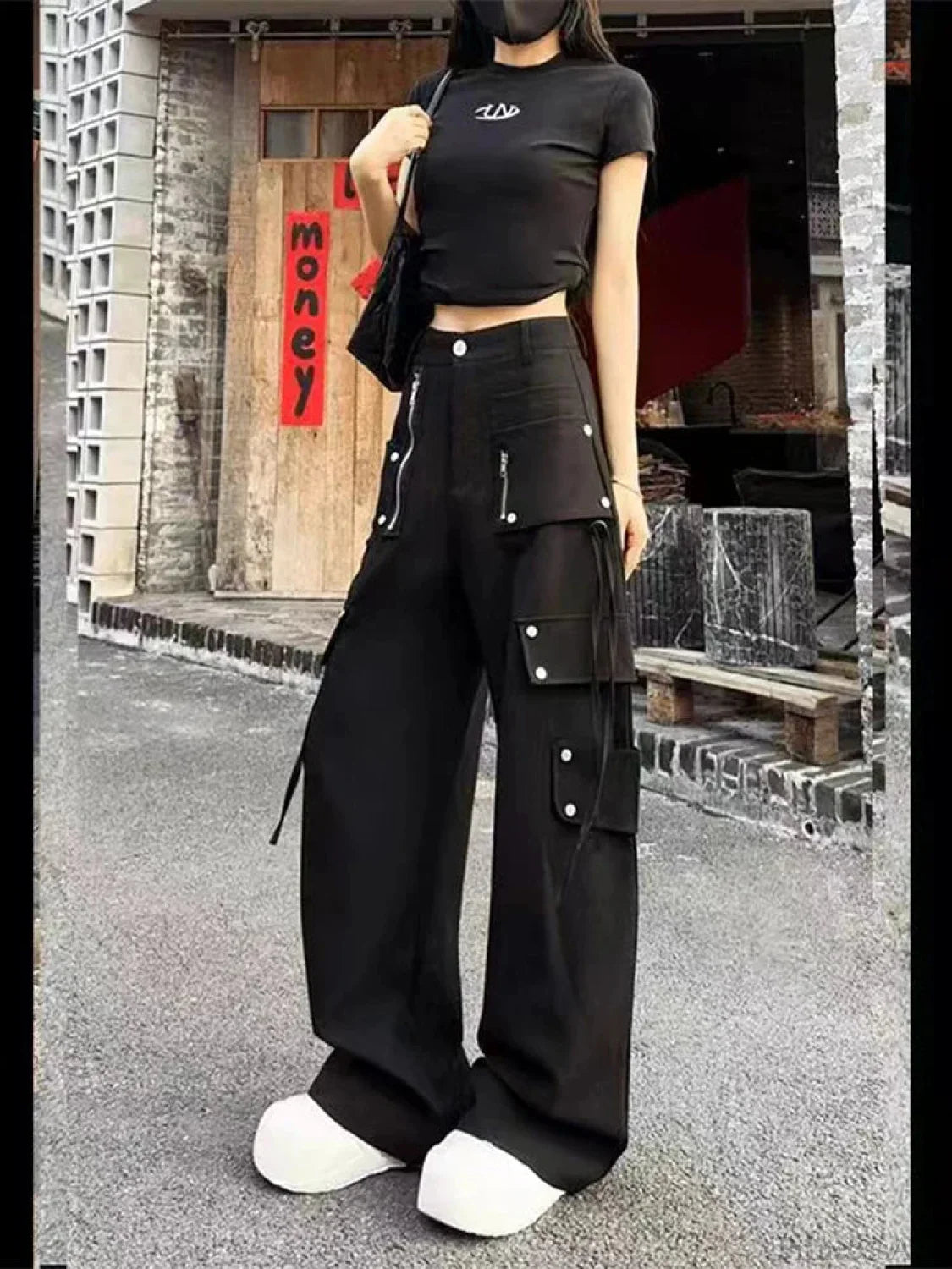 Dark Gothic Y2K Cargo Denim Pant