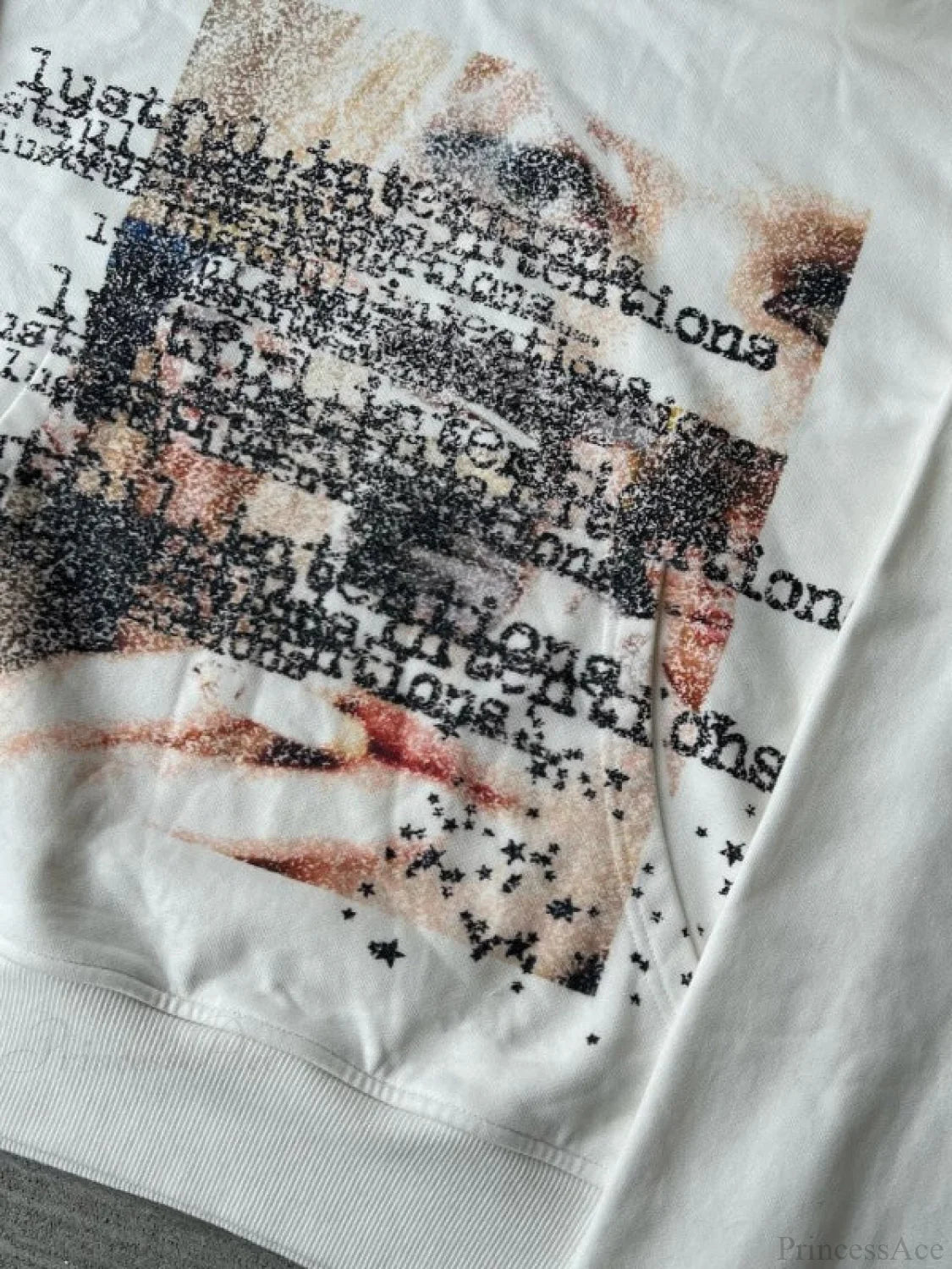 Dark Graphic Print Y2K S Pullover Hoodie