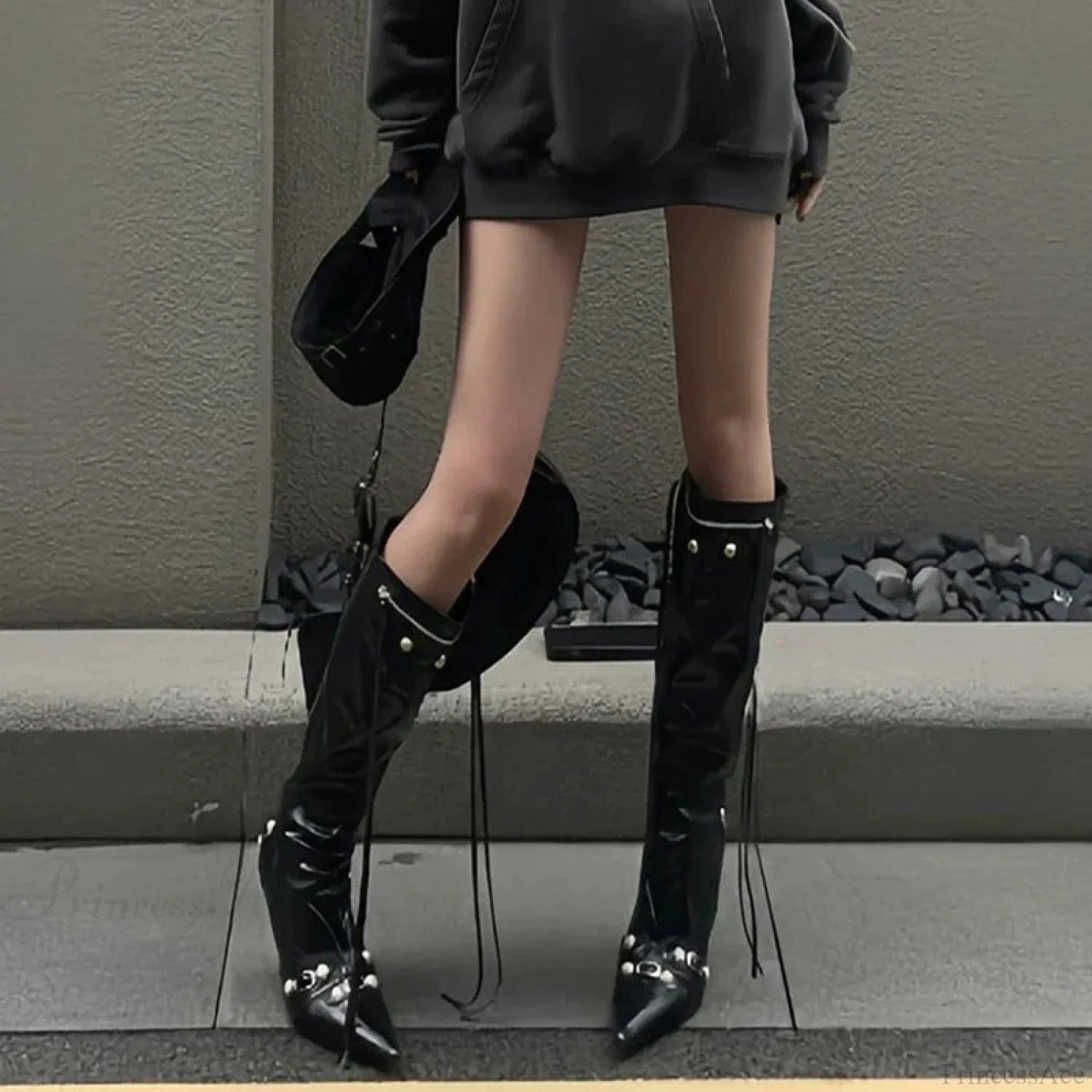 Dark Knight Elegant Style Pointed Toe Tall Boot