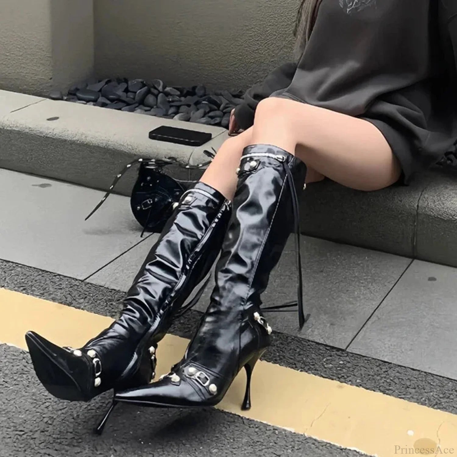 Dark Knight Elegant Style Pointed Toe Tall Boot
