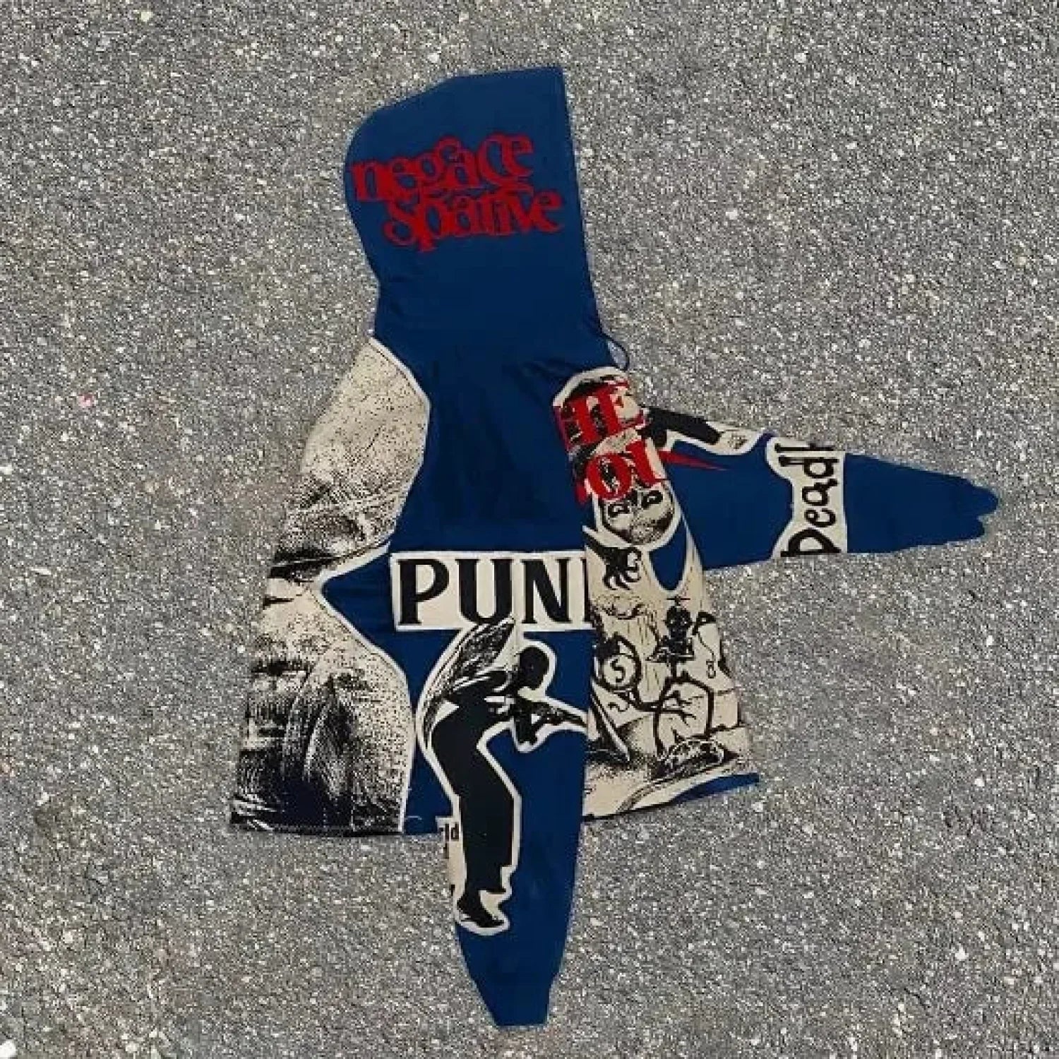 Dark Mummy Print Oversized Hoodie