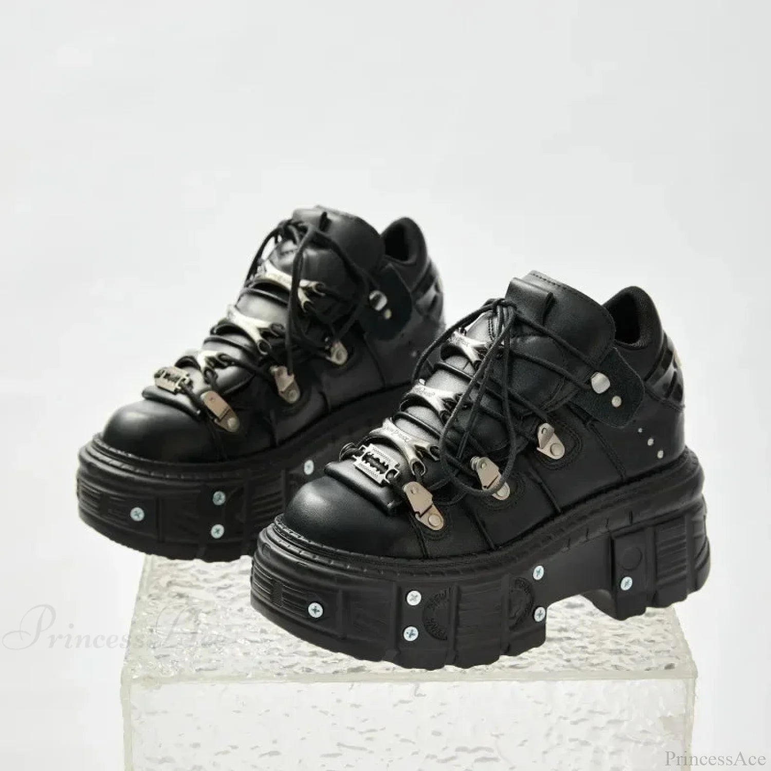 Dark Patchwork Bulky Sneaker Black / 36